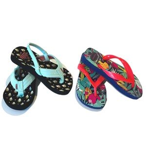 Two Pairs of Kids Flip Flops Havaianas Reef